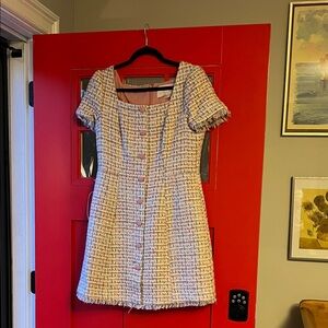 Gal Meets Glam Pastel Tweed Mini Dress